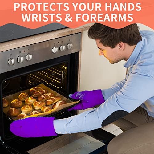 Nuogo 9 Pair Oven Mitts Quilted Heat Resistant 11 Inch Kitchen, Solid