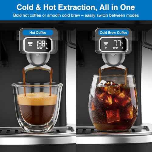 XIXUBX Espresso Machine with Grinder, Black