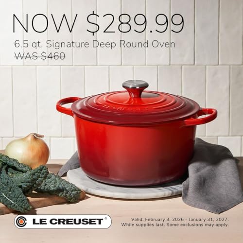Le Creuset Enameled Cast Iron Signature Deep Round Oven, 6.5 qt., Sea Salt