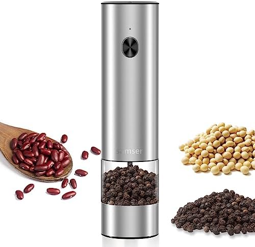 Electric Salt and Pepper Grinder, Stainless Steel