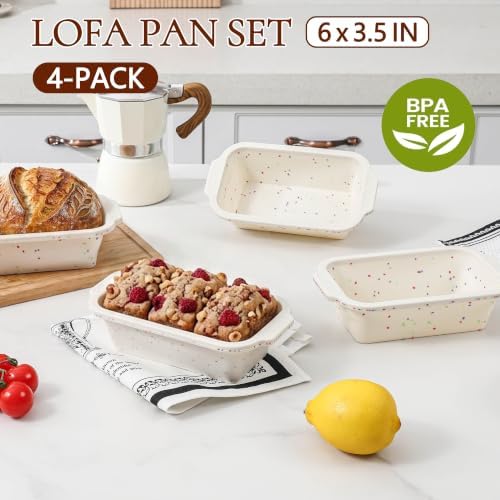 Silicone Bread Loaf Pans - 6 x 3.5" Metal Reinforced Frame Baking Mold