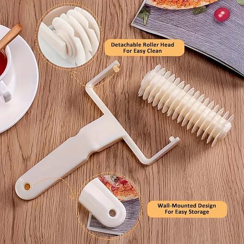 2 Pack DelloidMaz Pastry Lattice Roller Cutter, Pie Pizza Cookie Dough