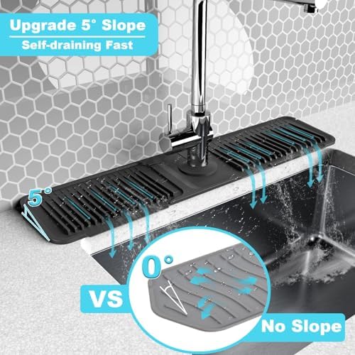 Folding faucet mat for kitchen sink-sink splash guard behind