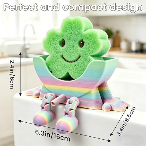 Creative Drainage Sponge Holder: Traceless Glue, 3D Printed Funny