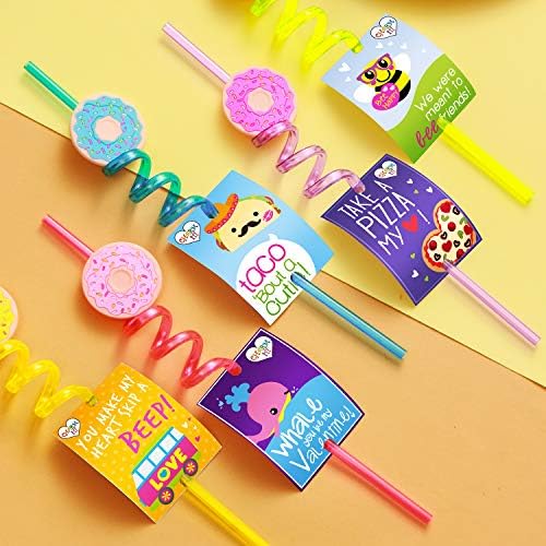 24 Reusable Donut Straws for Birthday Party Supplies | Party Favors