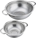 P&P CHEF Stainless Steel Colander, 2 Pcs Metal Colanders Strainer, 1