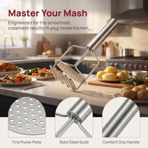 Stainless Steel Potato Ricer & Masher, Double-Layer Kitchen Tool