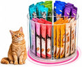 Lickable Cat Treats Organizer, 360° Rotating Acrylic Lazy Susan with 4