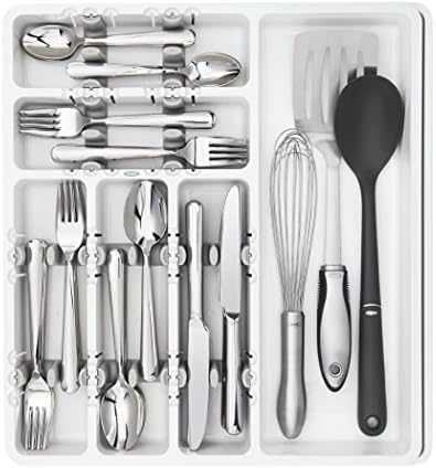 OXO Good Grips Large Expandable Utensil Organizer, White