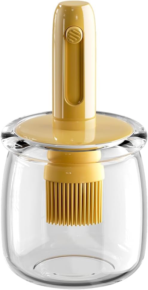 Retractable Oil Brush Dispenser, 2-in-1 Glass Olive Oil Bottle - Image 2
