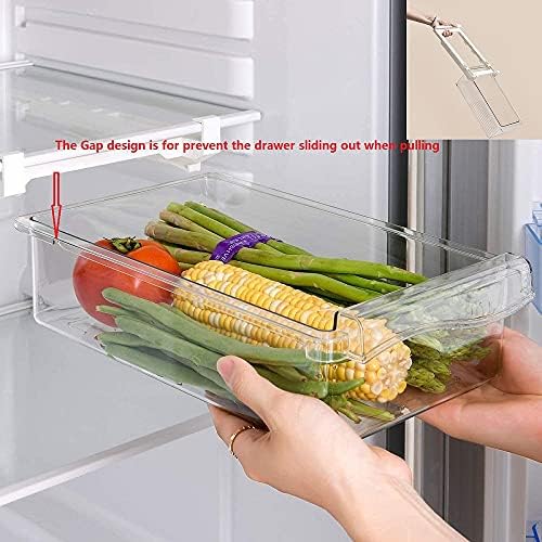 Refrigerator Pull Out Bin,Fridge Drawer Organizer, Refrigerator