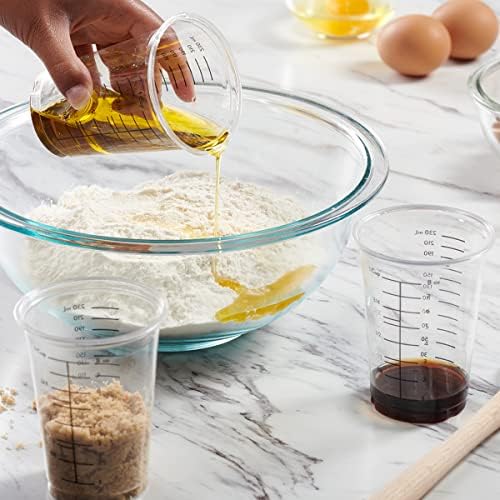 GUSTO 10 oz Clear Plastic Measuring Cups [50 Count] Disposable