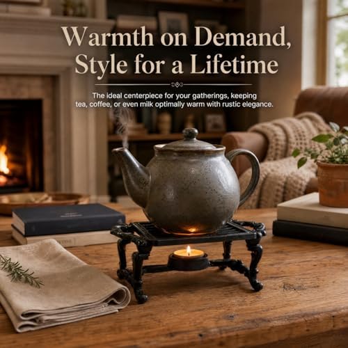 Cast Iron Teapot Warmer, Teapot Heater withTealight Holder