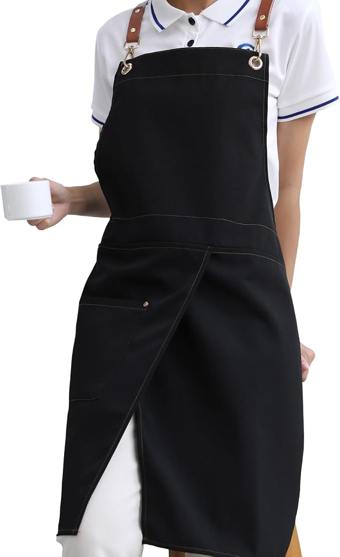 KITCHIEF Pottery Apron Split Leg, Cross Back Chef Apron by KITCHIEFCoatApron