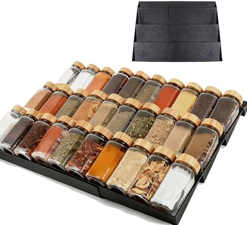 Spice Drawer Organizer, 4 Tier- 6 Pack Drawer Seasoning Organizers