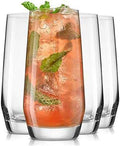 JoyJolt Gwen 18.5 oz Highball Glasses, 4pc Tall Glass Sets. Lead-Free