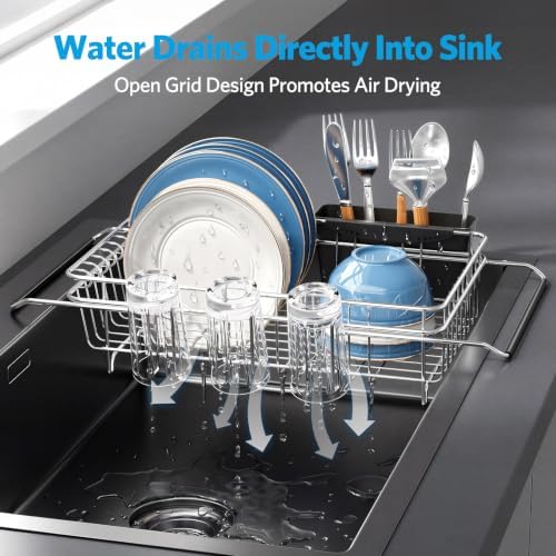 Delamu Over The Sink Dish Drying Rack for Small Kitchen