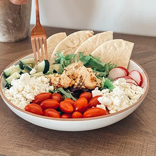 Mora Ceramic Large Pasta Bowls 30oz, Set of 4 - Serving, Salad