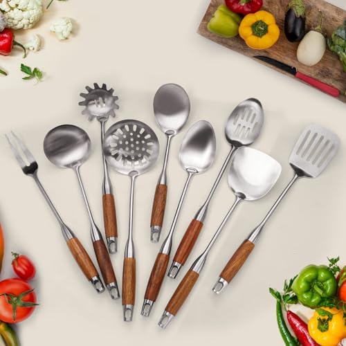 9-Piece Stainless Steel Cooking Utensils Set