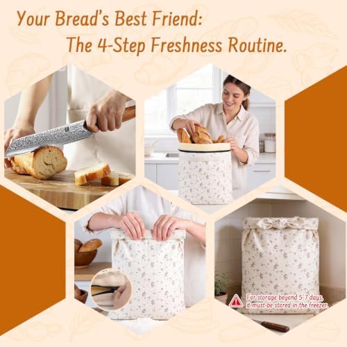 2-Pack Reusable Beeswax Bread Bags, 16.5 x 13 inch