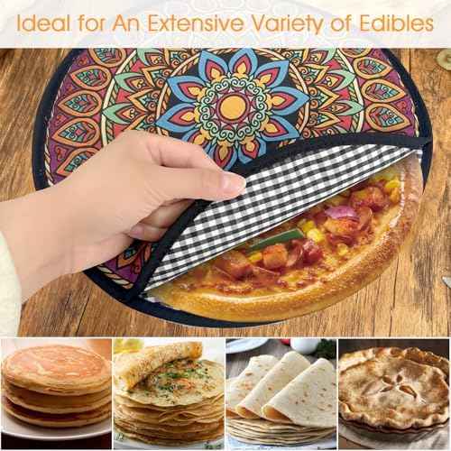 2 Pack 12" Tortilla Warmer Pouch | Mandala Print Microwaveable
