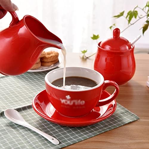 Colorful Ceramic Milk Jug Sugar Bowl, Coffee Serving Set, Creamer