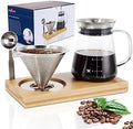 Aquach 28oz Pour Over Coffee Maker Set, Glass Carafe