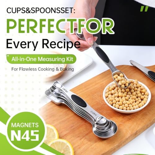 Measuring Spoons,Magnetic Measuring Spoons Set,304 Stainless Steel 7