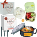 AI LOVE PEACE Microwave Ramen Bowl & Glass Meal Prep Container Bundle