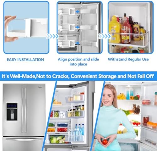 [2 PACK] UPGRADED WPW10493524 W10493524 Refrigerator Door Shelf Bin