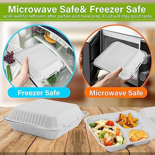 greensight 3 Compartment 8X8 Clamshell Take Out Food Container