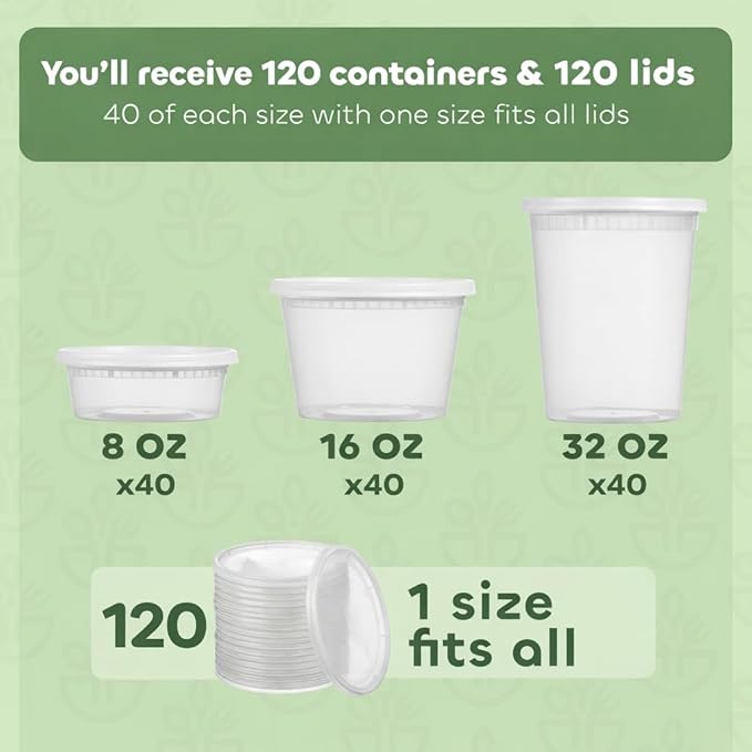 JoyServe 120 Sets Deli Containers - Image 2