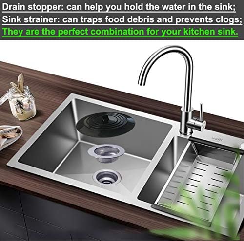 Seatery 4PCS Kitchen Sink Stopper Strainer, 6 Inch Round Large