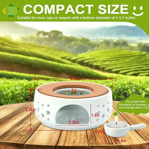 KAYCROWN Teapot Warmer, Ceramic Tea Warmer for Teapot, Tealight Warmer