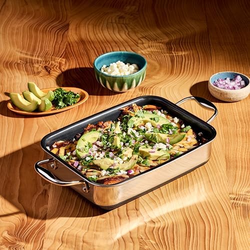 HexClad Hybrid 7x10 Inch Rectangular Nonstick Roasting Pan, Dishwasher Safe