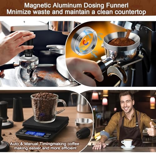 5 Pcs 51mm Espresso Accessories Kit, 3kg/0.1g Accurate Coffee Scale