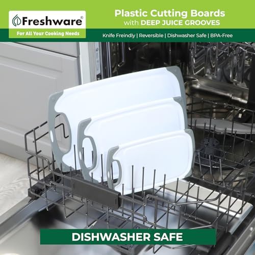Freshware Cutting Boards for Kitchen, Chopping Board 3-Pack with