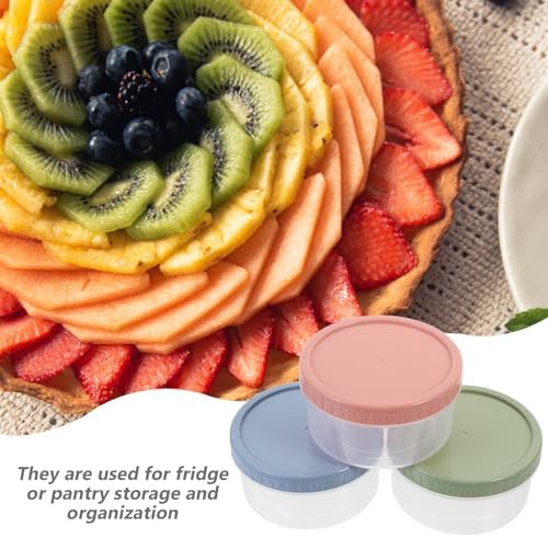 6pcs Airtight Round Vegetable Nut Pudding Storage Containers for