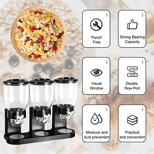 Cereal Containers Storage,3 Pack 2L Large Cereal Dispenser with Rotary Knob