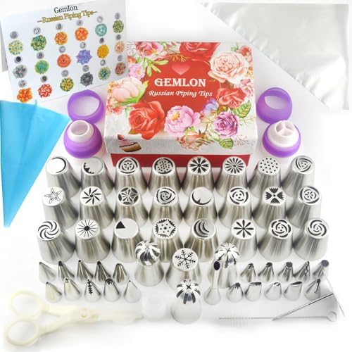 Russian Flower Piping Tips Set, 88-Piece
