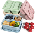 4Piece Silicone Snack Container with Lids - Lightweight Stackable
