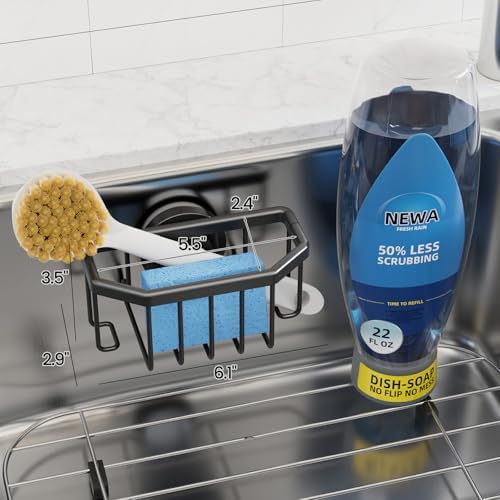 TAILI Sponge Holder for Kitchen Sink, Black