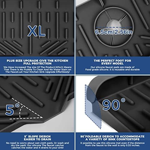 18" Kitchen Sink Faucet Splash Guard Plus Size Silicone Sink Faucet