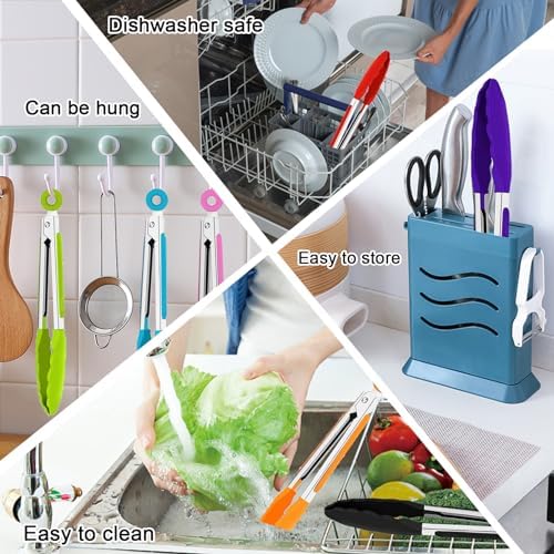 7 Pack Kitchen Tongs, 7 Inch, Stainless Steel