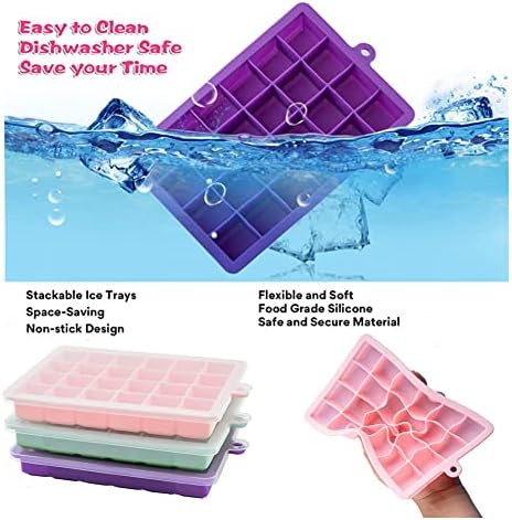 TAO CICADA Ice Cube Tray, 3 Pack Silicone Ice Cube Molds, Ice Cube