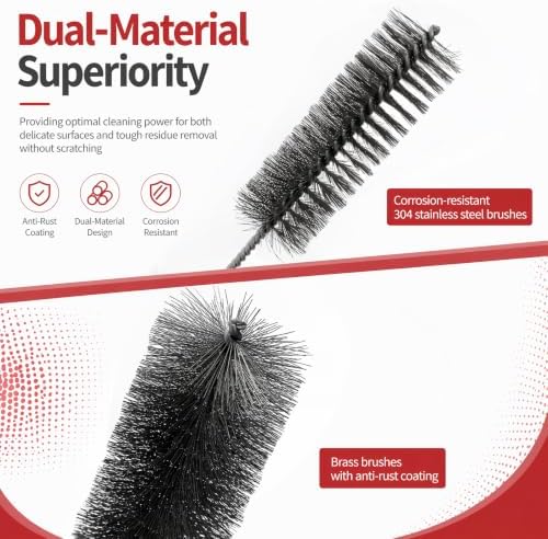 ZOOFOX 8 Pack 16 Inch Extra Long Pipe Cleaning Brush Set, Stainless
