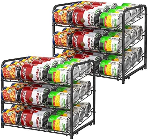 BTY Can Organizer for Pantry Stackable 2 Pack, Can Storage Organizer