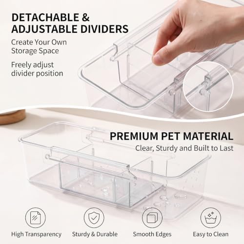 2 Pack Expandable Straw Organizer Drawer for Cabinet, Adjustable Straw