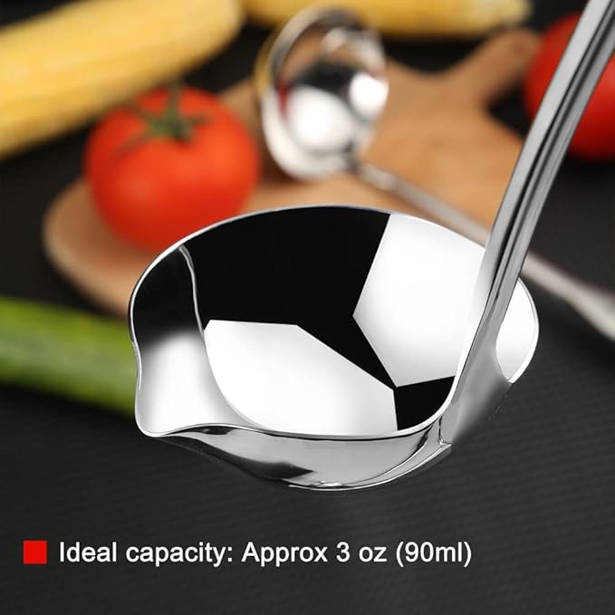 Kitchen Soup Ladle 304 Stainless Steel Punch Metal Luminous Ladell Spoons - Image 5