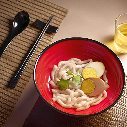 Unbreakable Ramen Bowl Set with Chopsticks and Spoon: 2 large Japanese